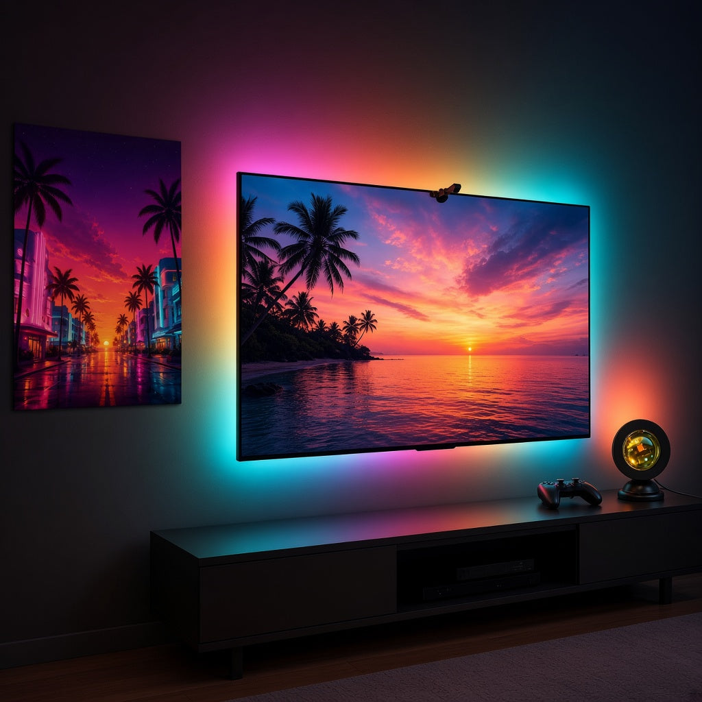Packs Néon : décor, Lampe Coucher de Soleil et LED Synchronisée