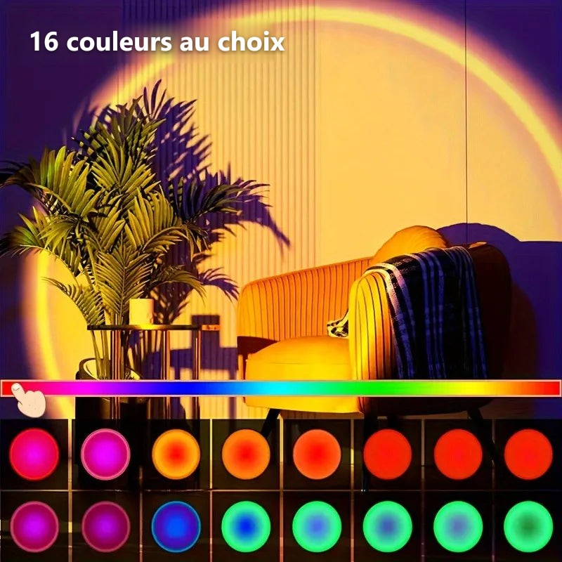 Les 16 couleurs de la lampe coucher de soleil