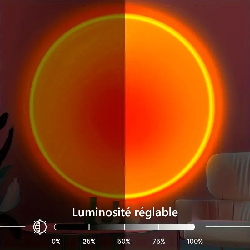 Luminosité réglable de la lampe coucher de soleil