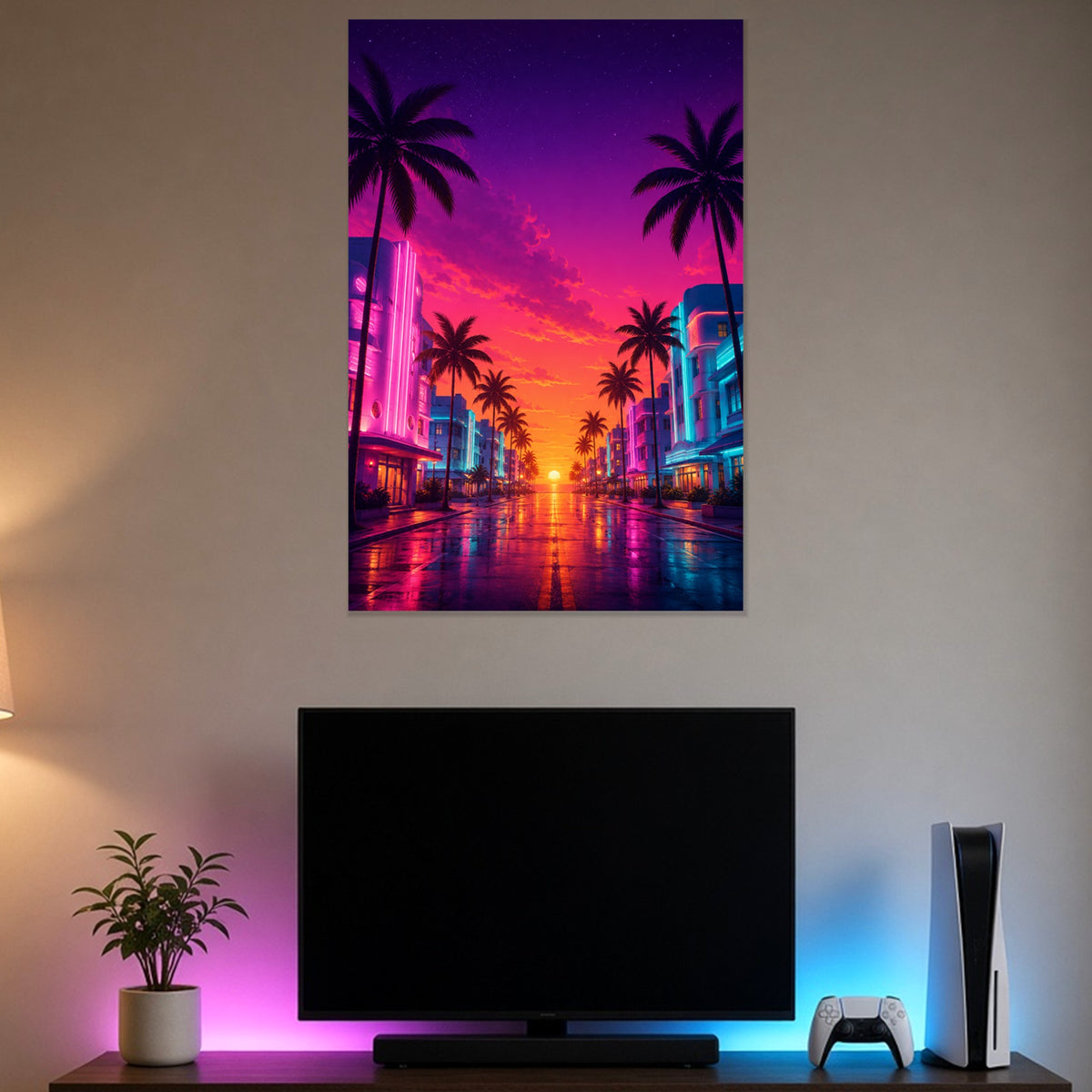 Poster Boulevard Néon — Poster – 61×91 cm – mise en situation
