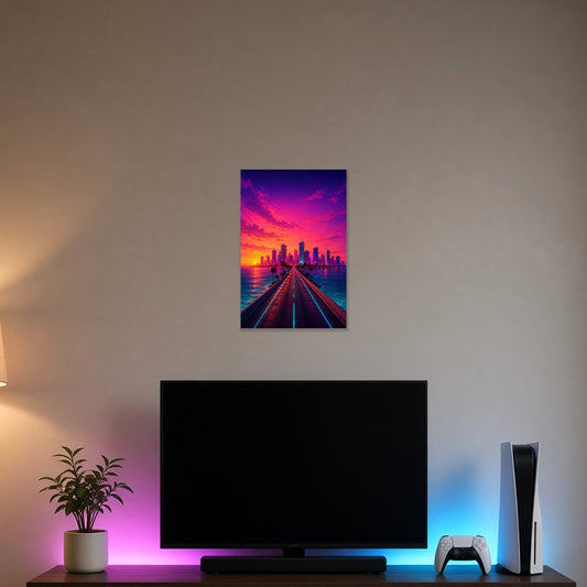 Poster Horizon Néon — Poster – 30×46 cm – mise en situation