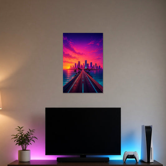 Poster Horizon Néon — Poster – 41×61 cm – mise en situation